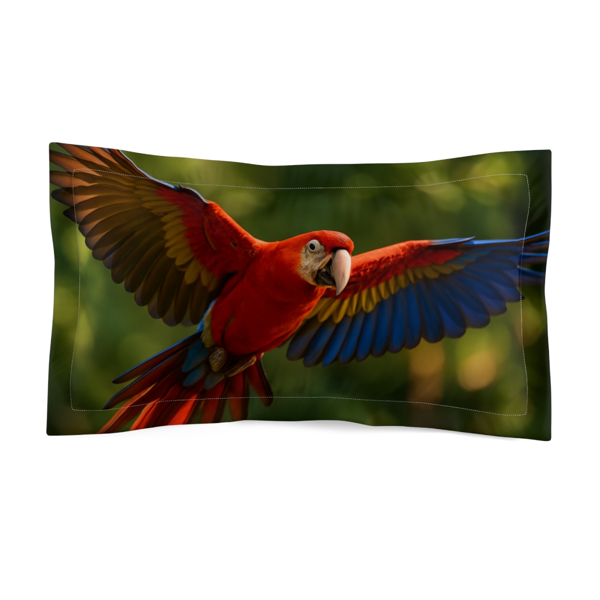 Scarlet Macaw Prism Flight stylish throw pillows