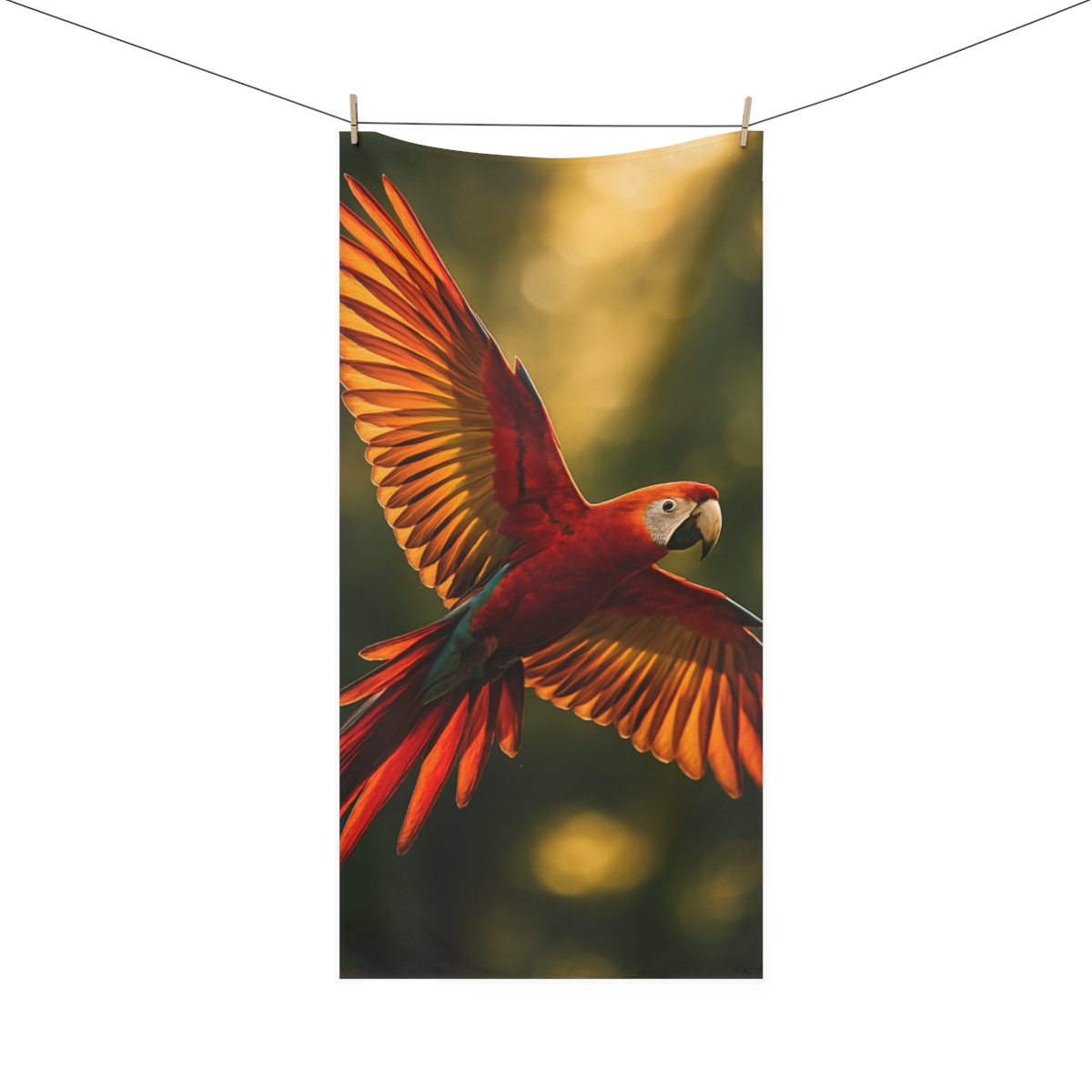 Scarlet Macaw Sunflare Flight stylish beach towels