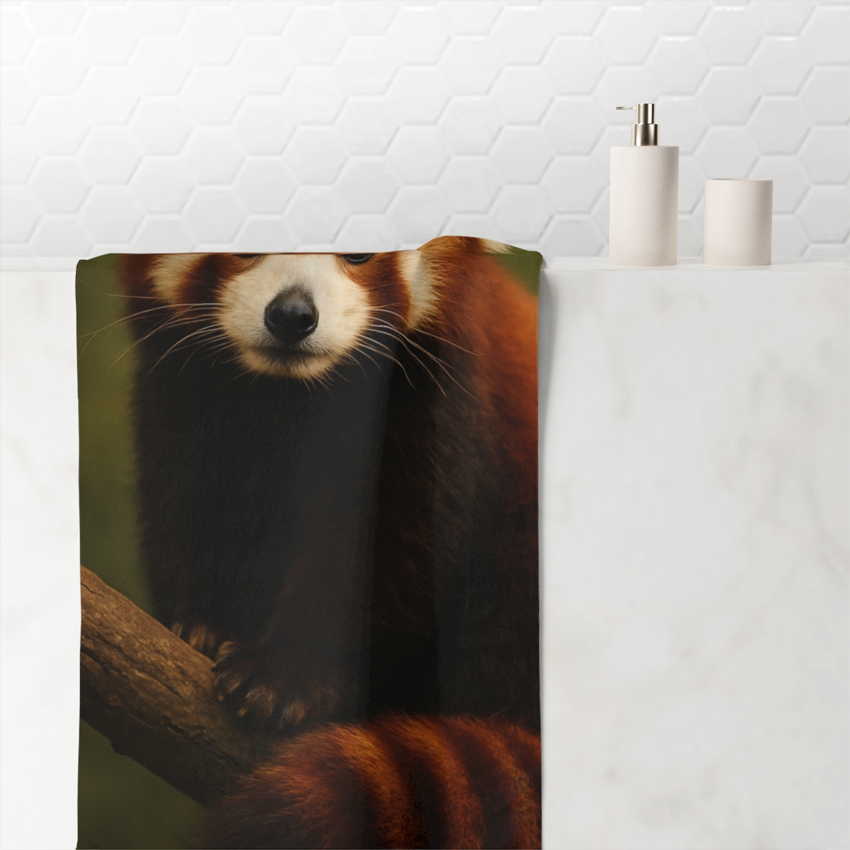 Scarlet Whisper Red Panda trendy hand towels