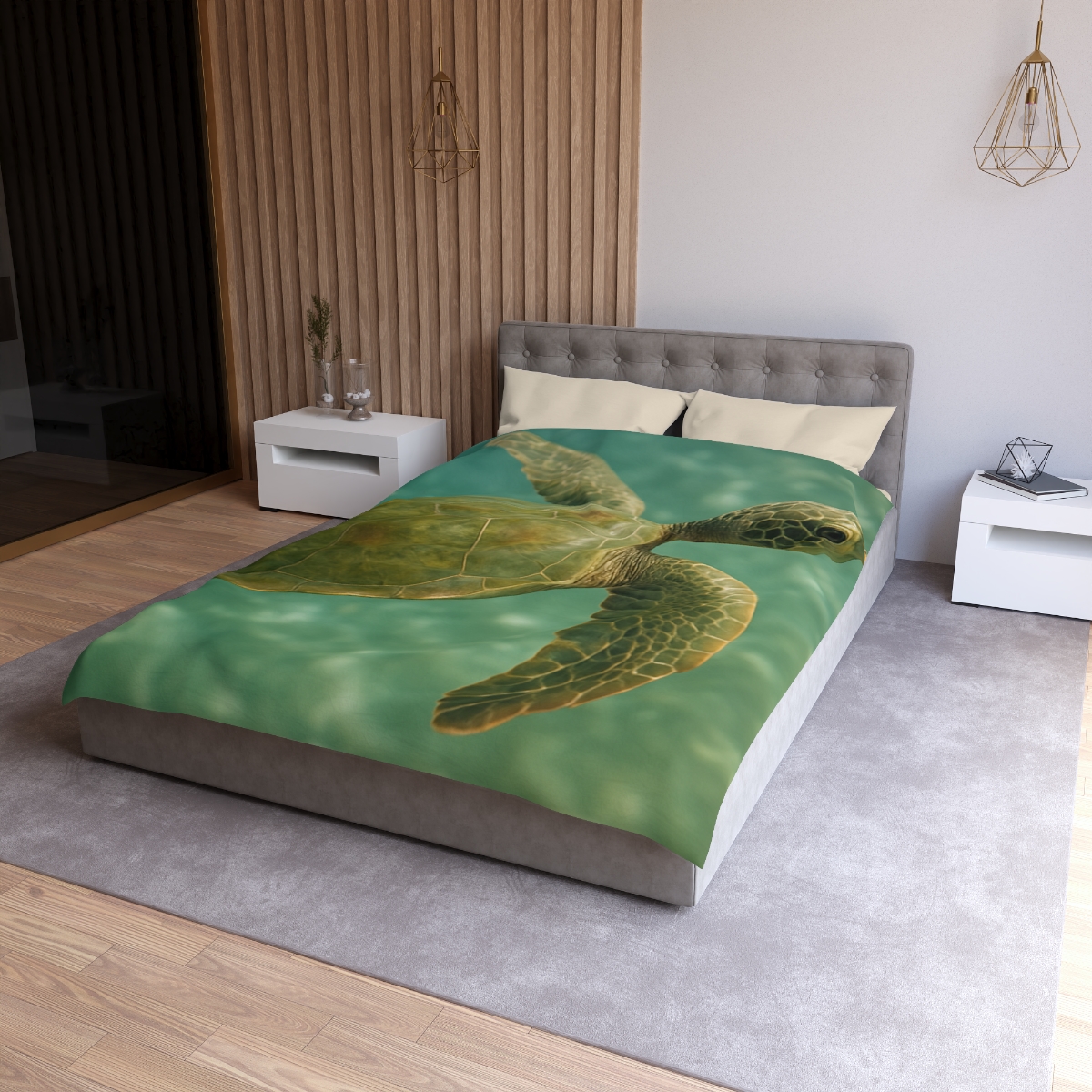 Sea Lantern Green Sea Turtle unique patterned duvets