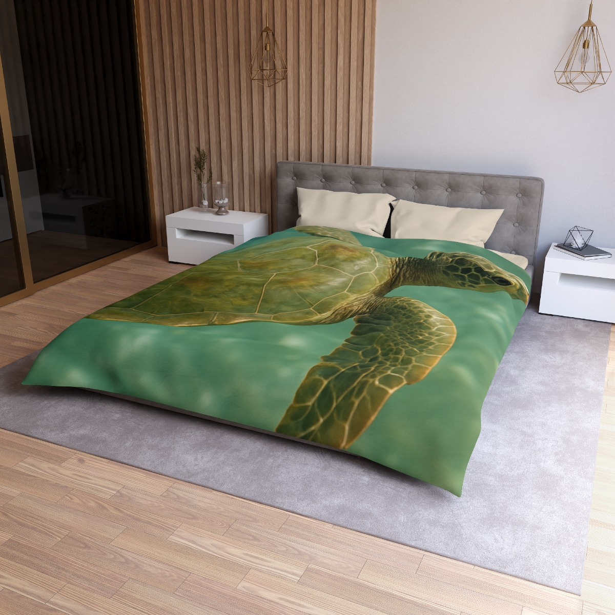 Sea Lantern Green Sea Turtle unique patterned duvets