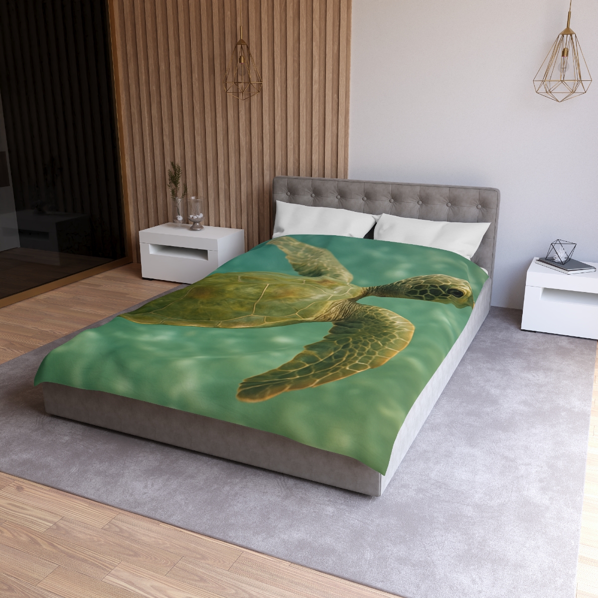 Sea Lantern Green Sea Turtle unique patterned duvets