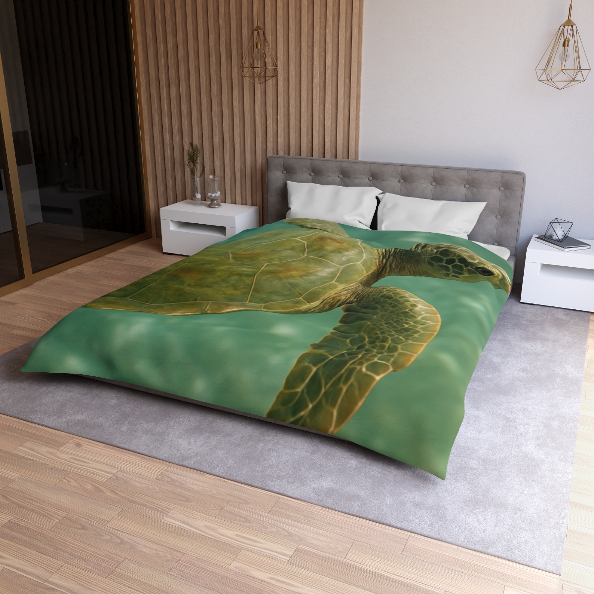 Sea Lantern Green Sea Turtle unique patterned duvets