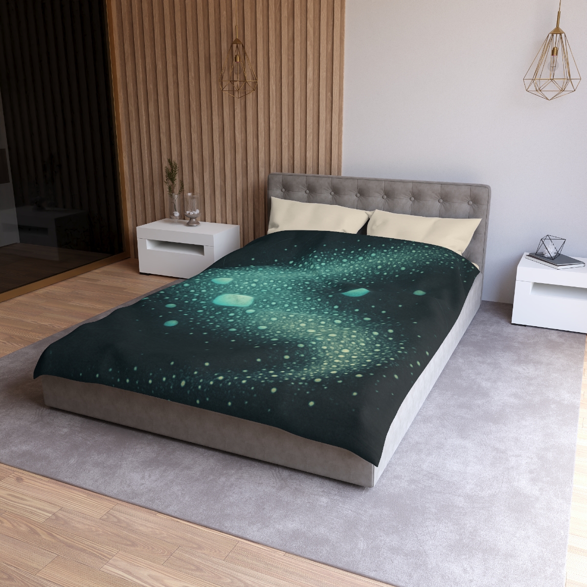 Seed Cluster Nebula Bloom designer printed duvets