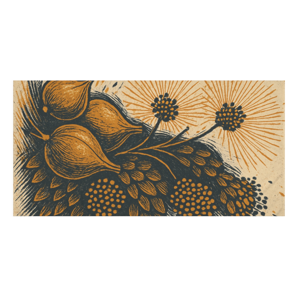 Seed Pod Cluster Burst soft cotton towels
