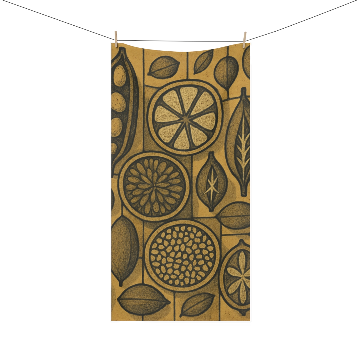 Seed Pod Cluster Mosaic soft cotton towels