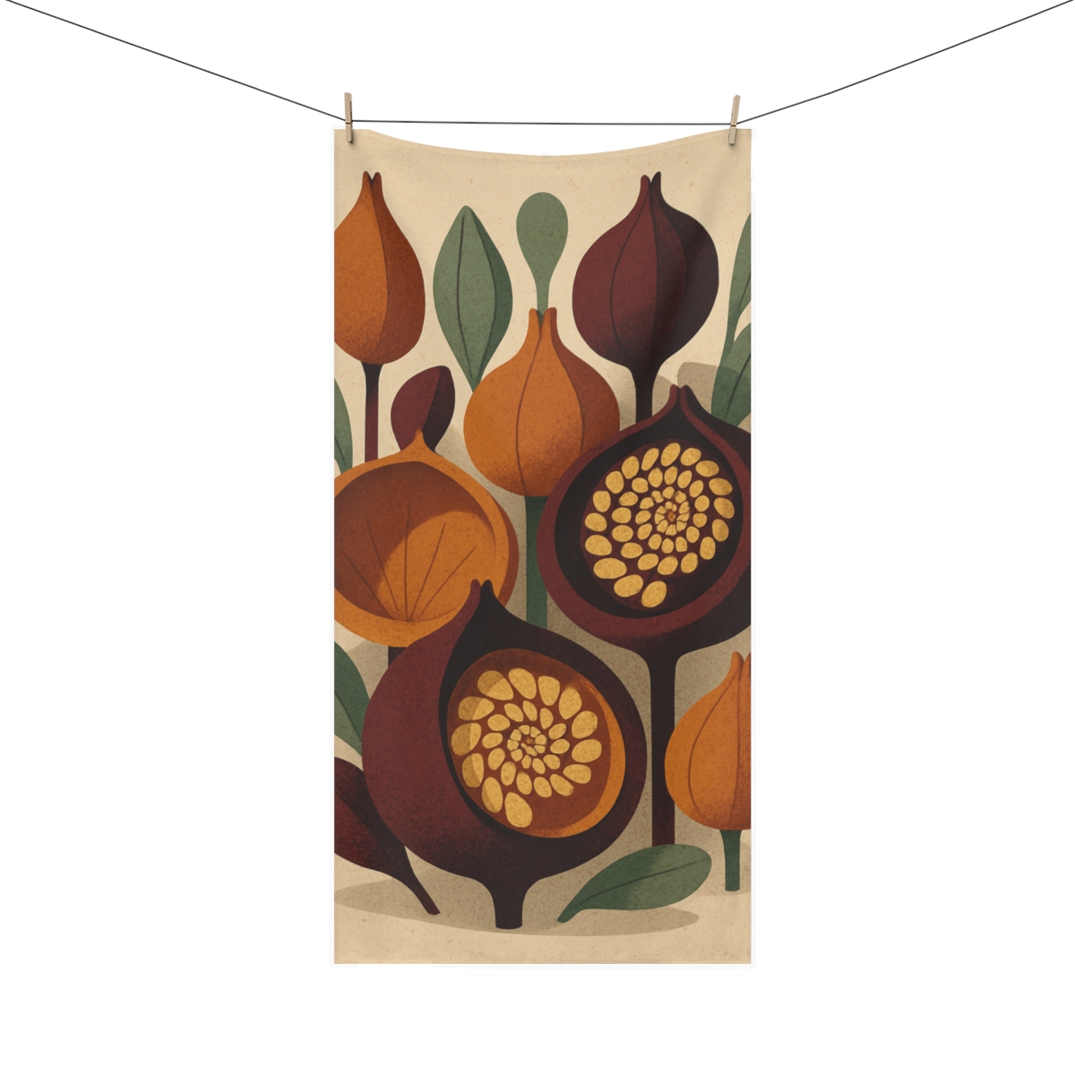Seed Pod Cluster Study comfortable face towels