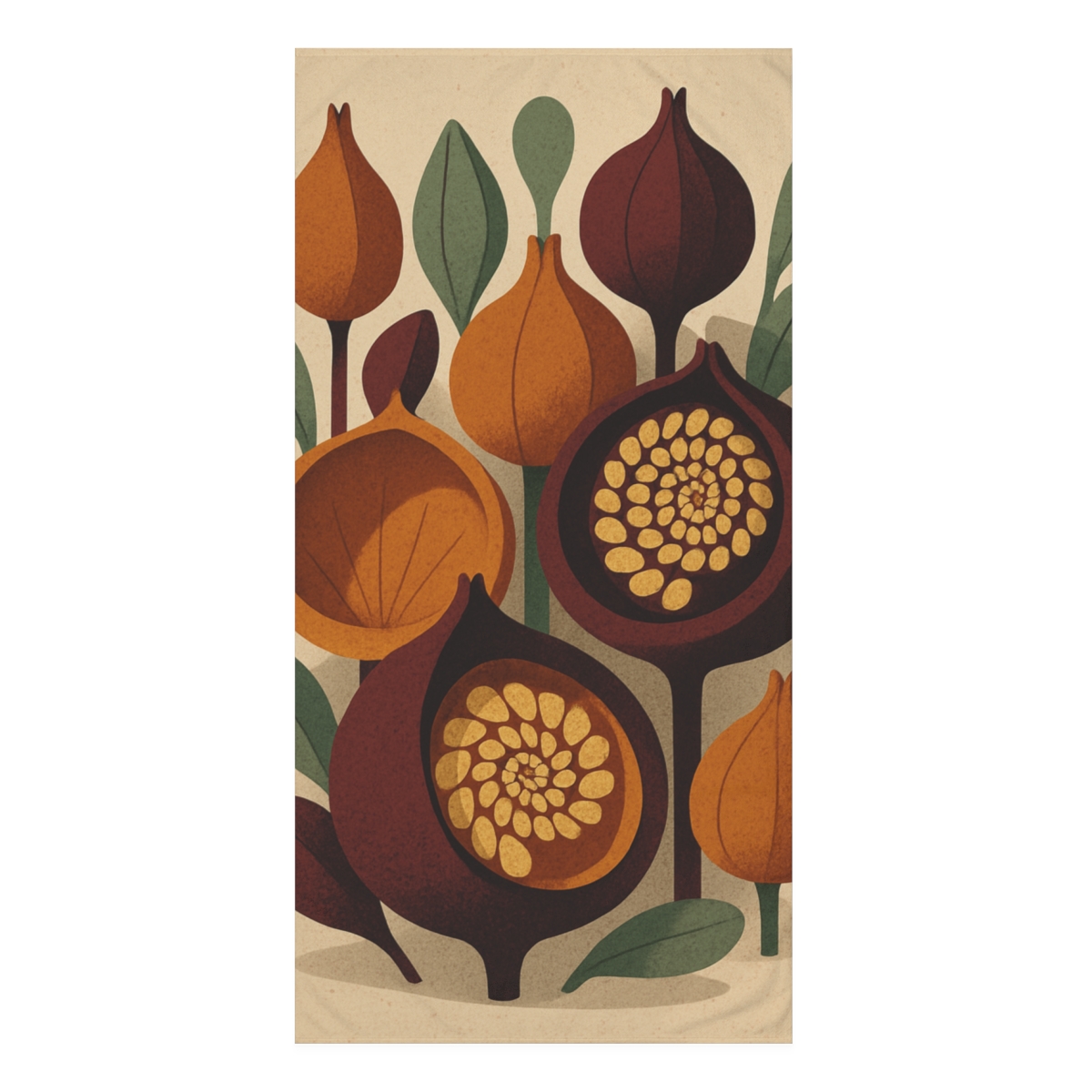 Seed Pod Cluster Study comfortable face towels
