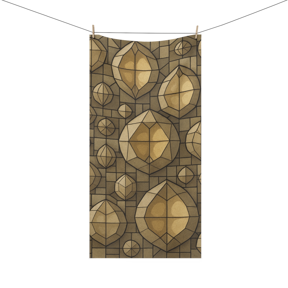Seed Pod Facet Mosaic unique gift towels