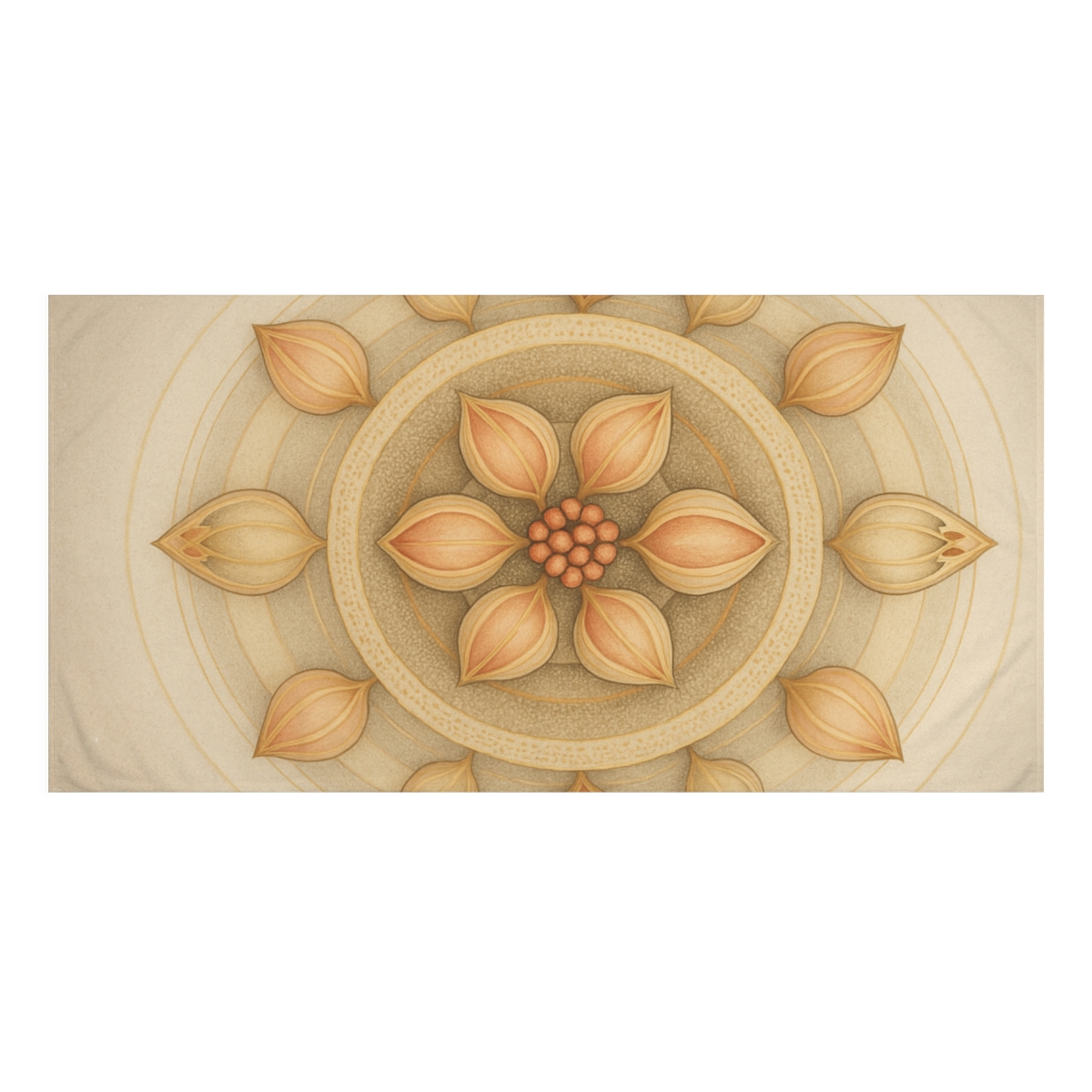 Seed Pod Halo Array designer printed towels