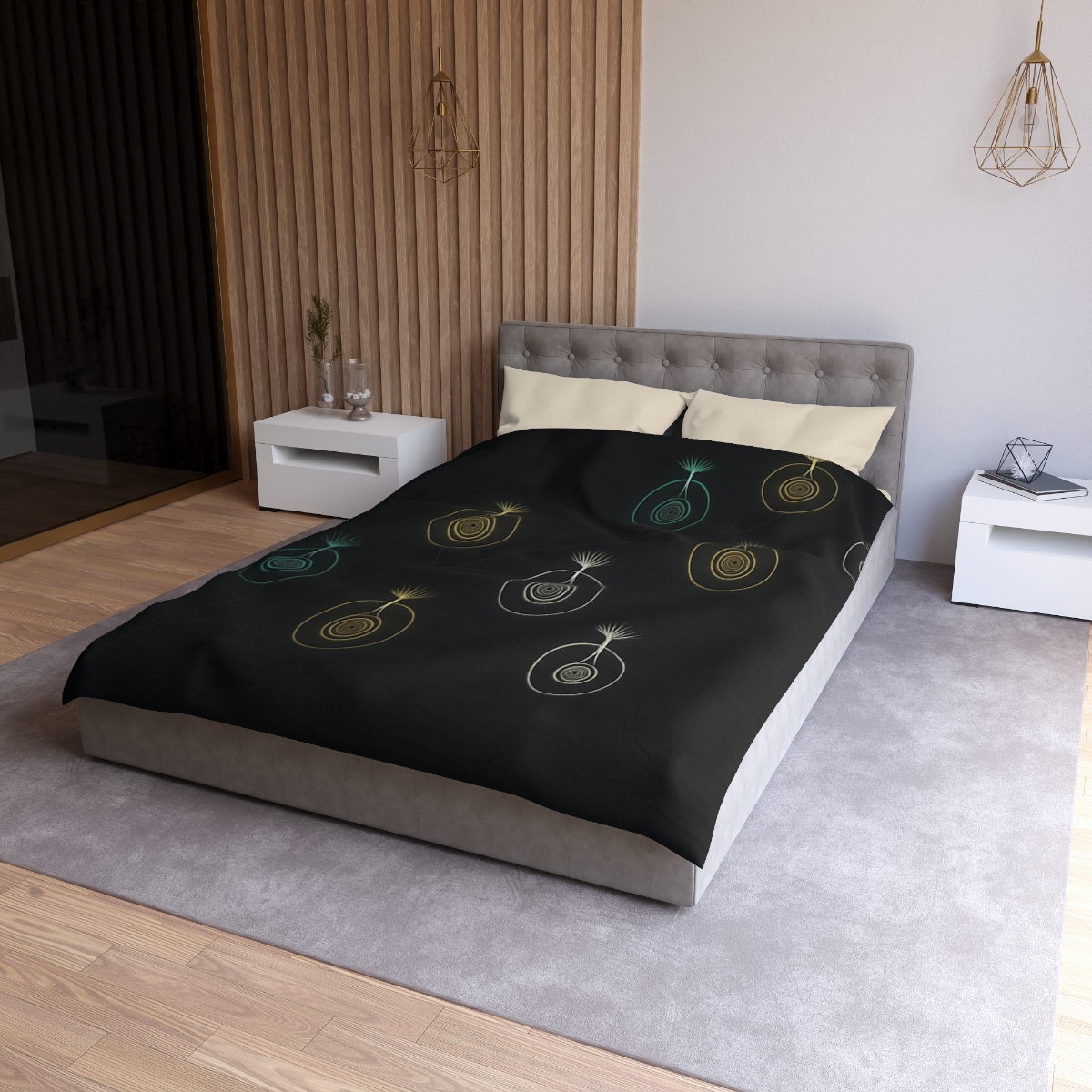 Seed Pod Halo Constellation personalized bedding duvets