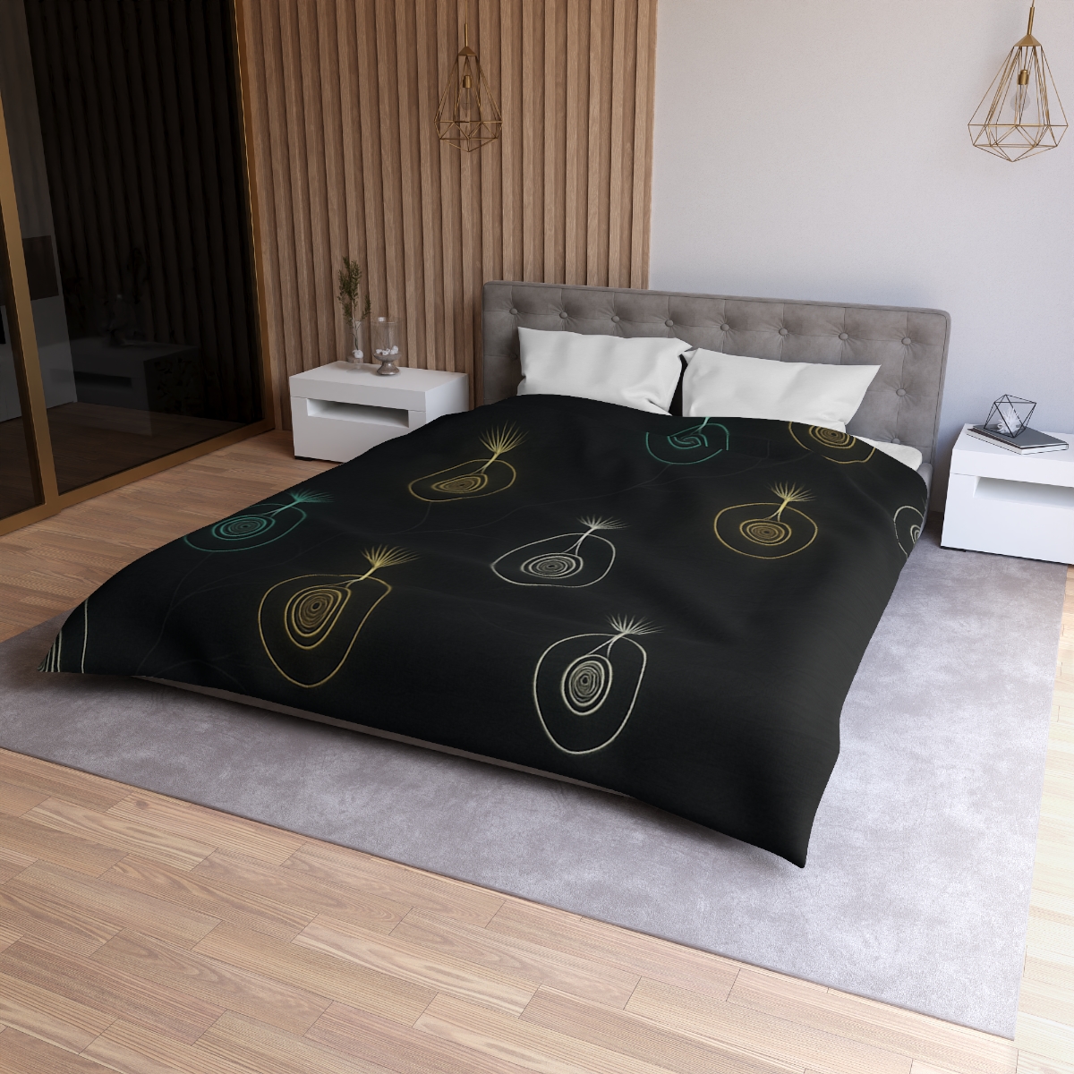 Seed Pod Halo Constellation personalized bedding duvets