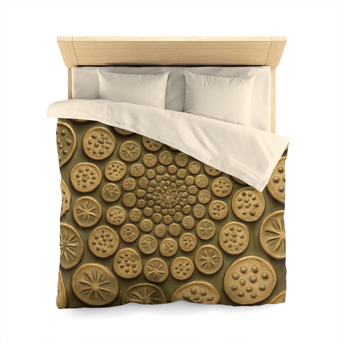 Seed Pod Micro Spiral Array designer printed duvets