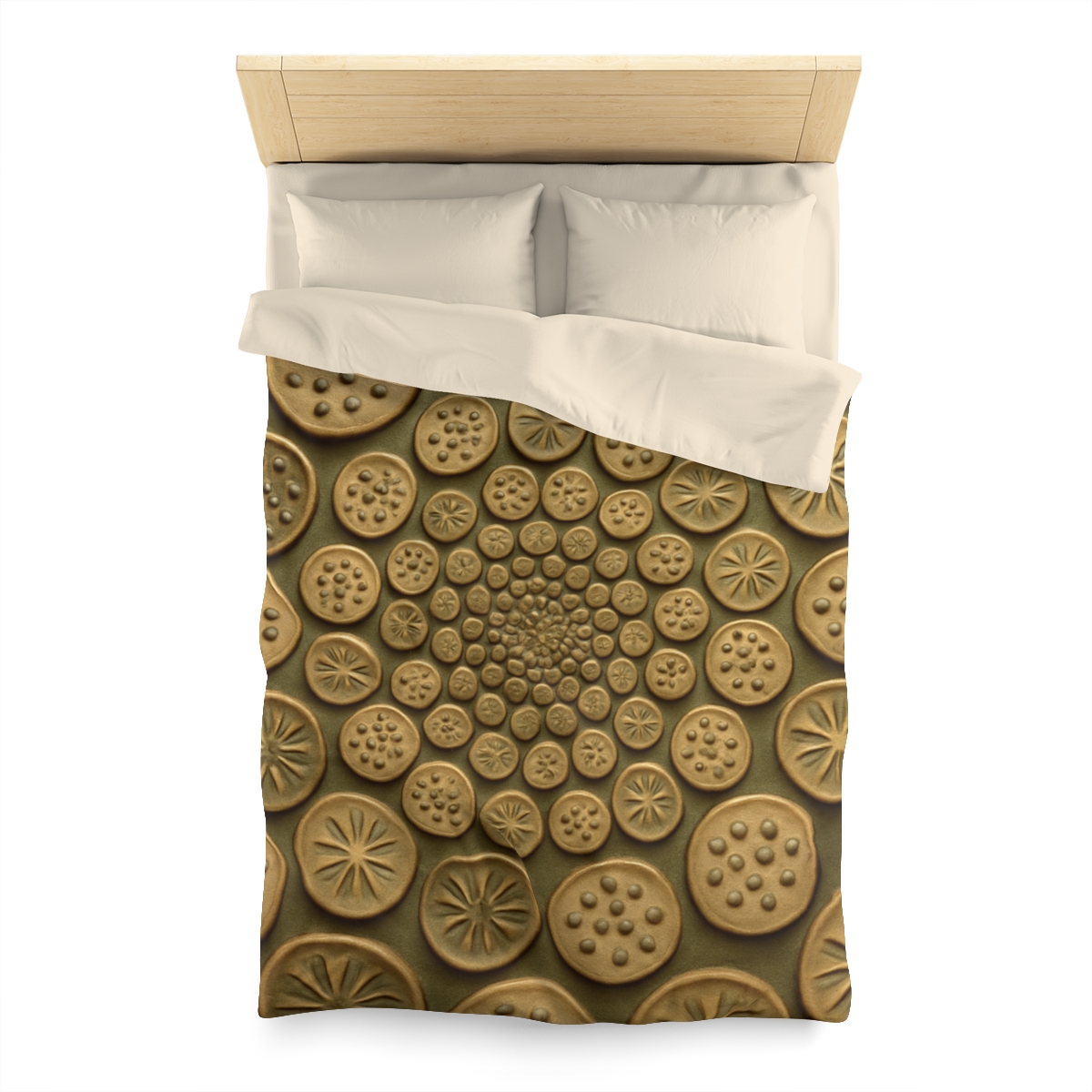 Seed Pod Micro Spiral Array designer printed duvets