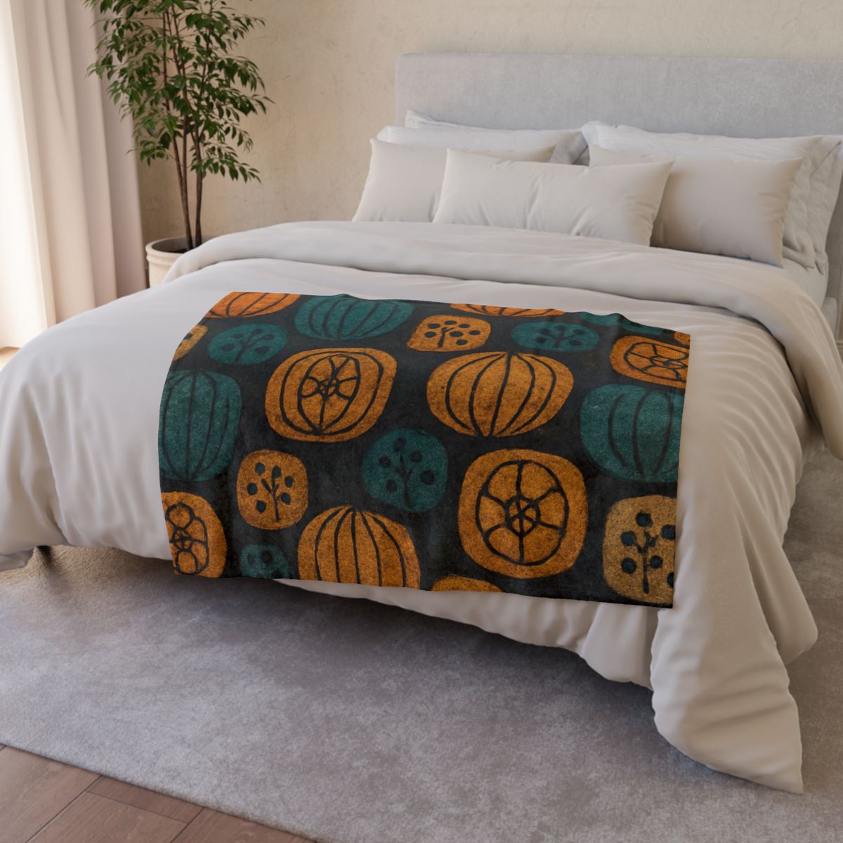 Seed Pod Mosaic soft fleece blankets