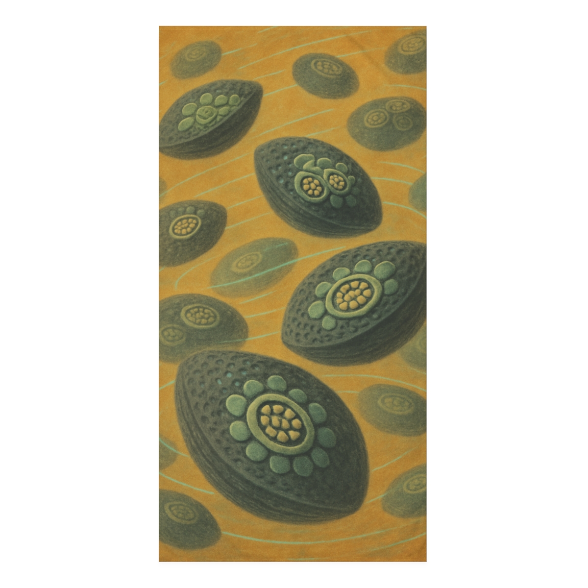 Seed Pod Orbit designer printed towels