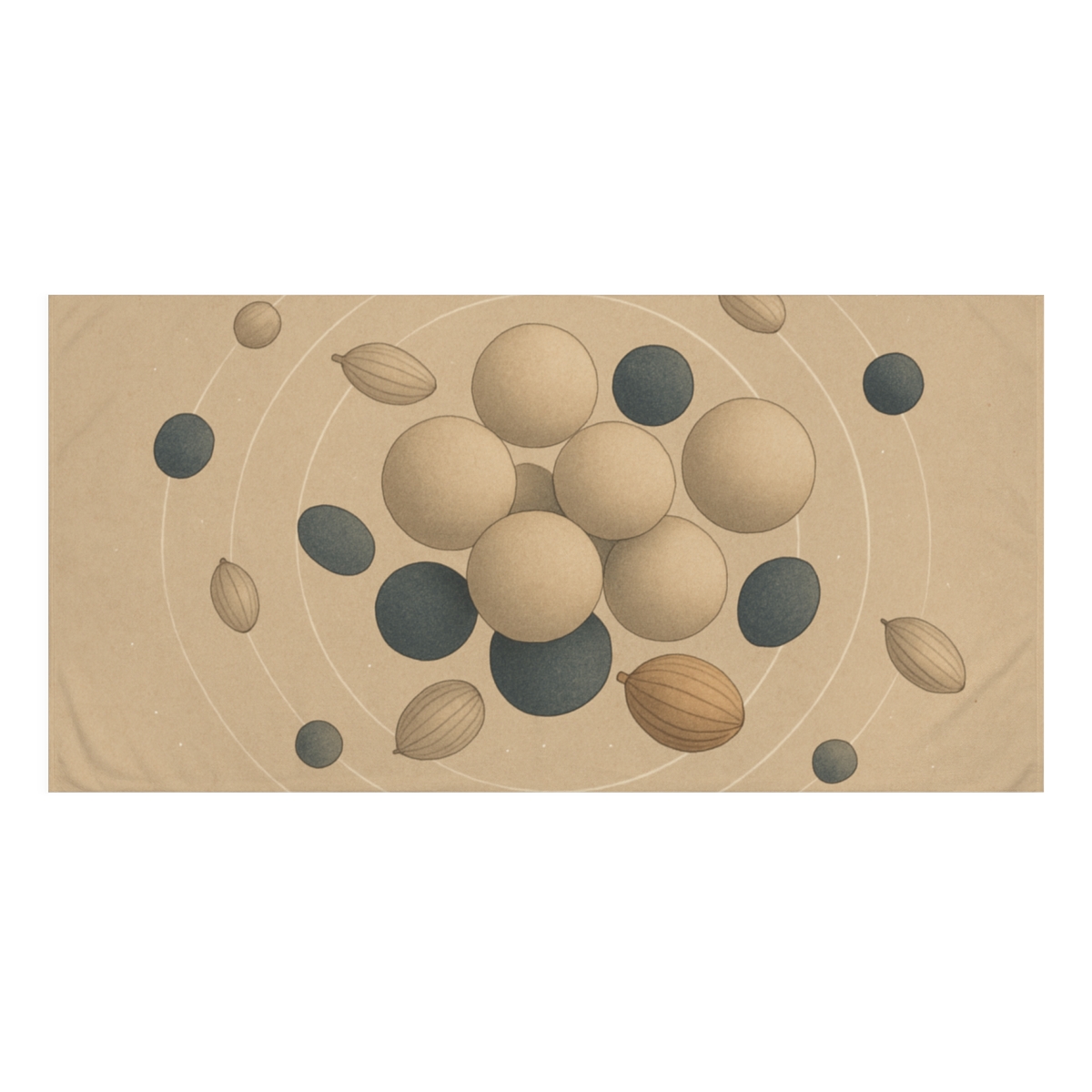 Seed Pod Orbit Cluster trendy hand towels