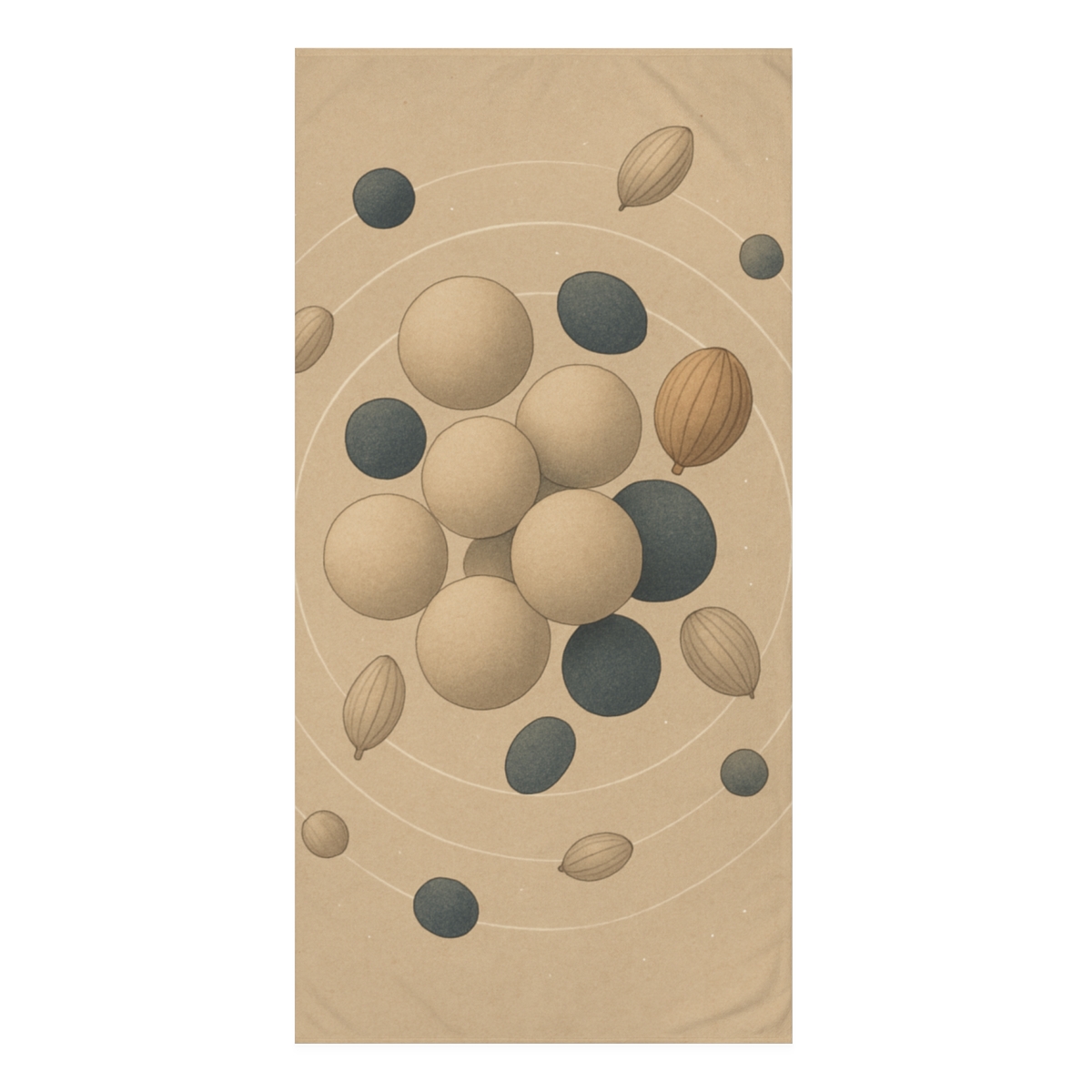 Seed Pod Orbit Cluster trendy hand towels