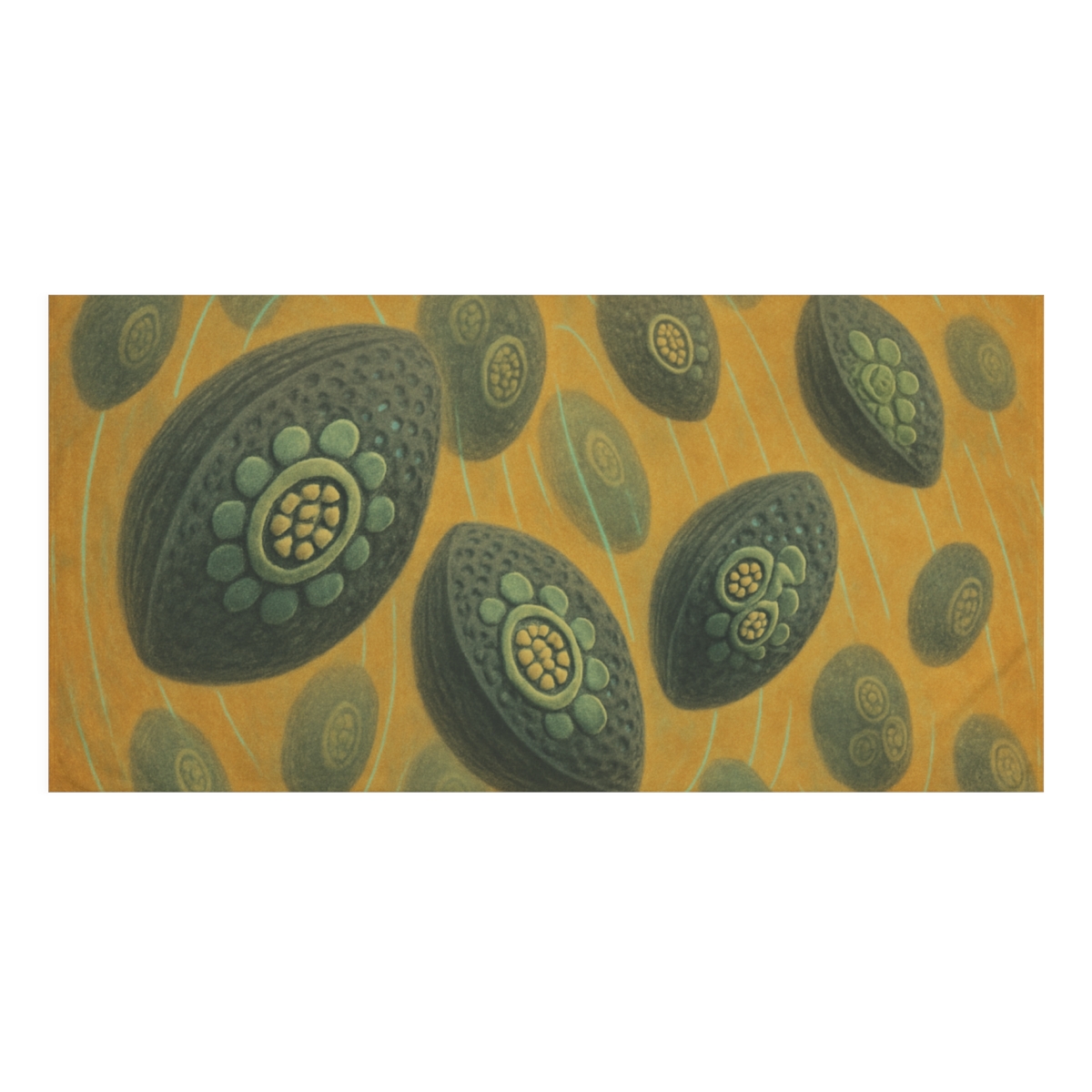 Seed Pod Orbit designer printed towels