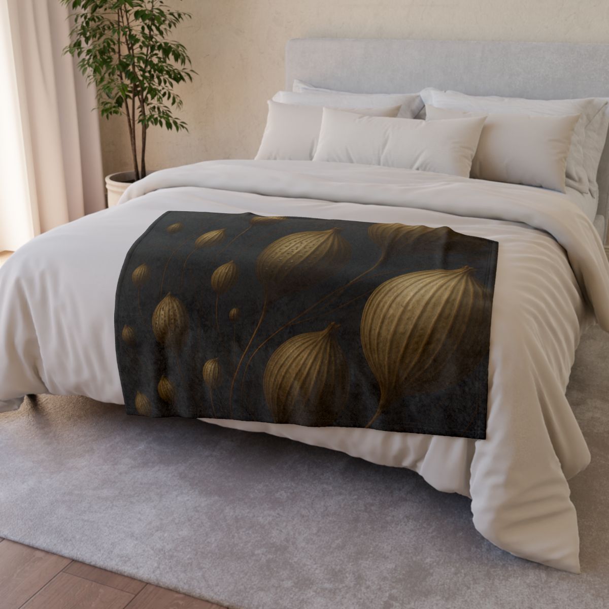 Seed Pod Orbital Cluster decorative home blankets