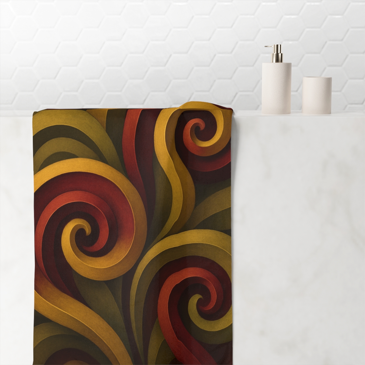 Seed Pod Spiral Composition decorative home towels