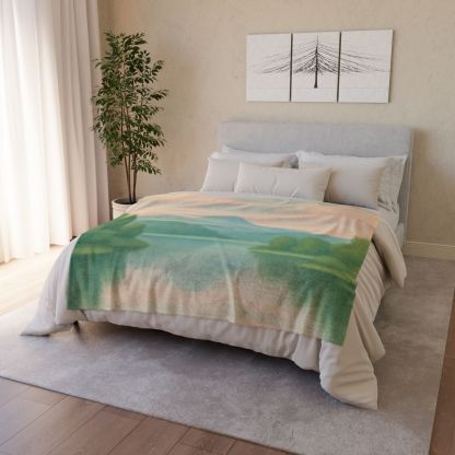 Bedroom Landscape For Simple Elegant Bed Blanket