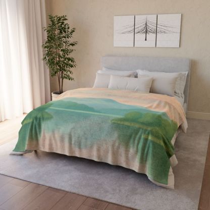 Bedroom Landscape For Simple Elegant Bed Blanket
