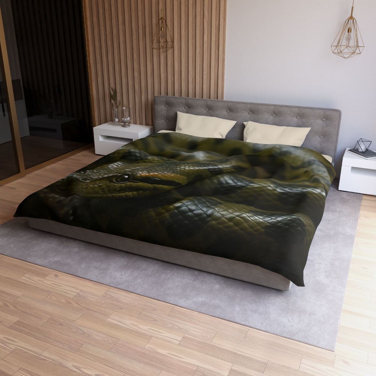 Shadow Coil Green Anaconda personalized bedding duvets