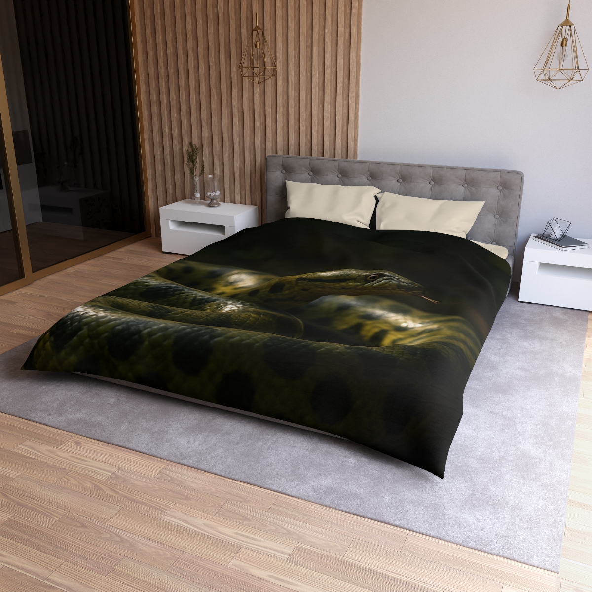 Shadow Ribbon Green Anaconda stylish duvet covers