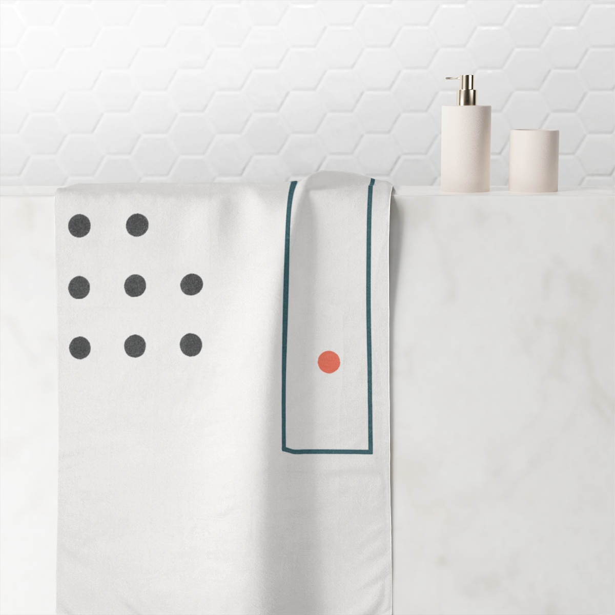 Short Grid With Missing Corner Dot trendy hand towels