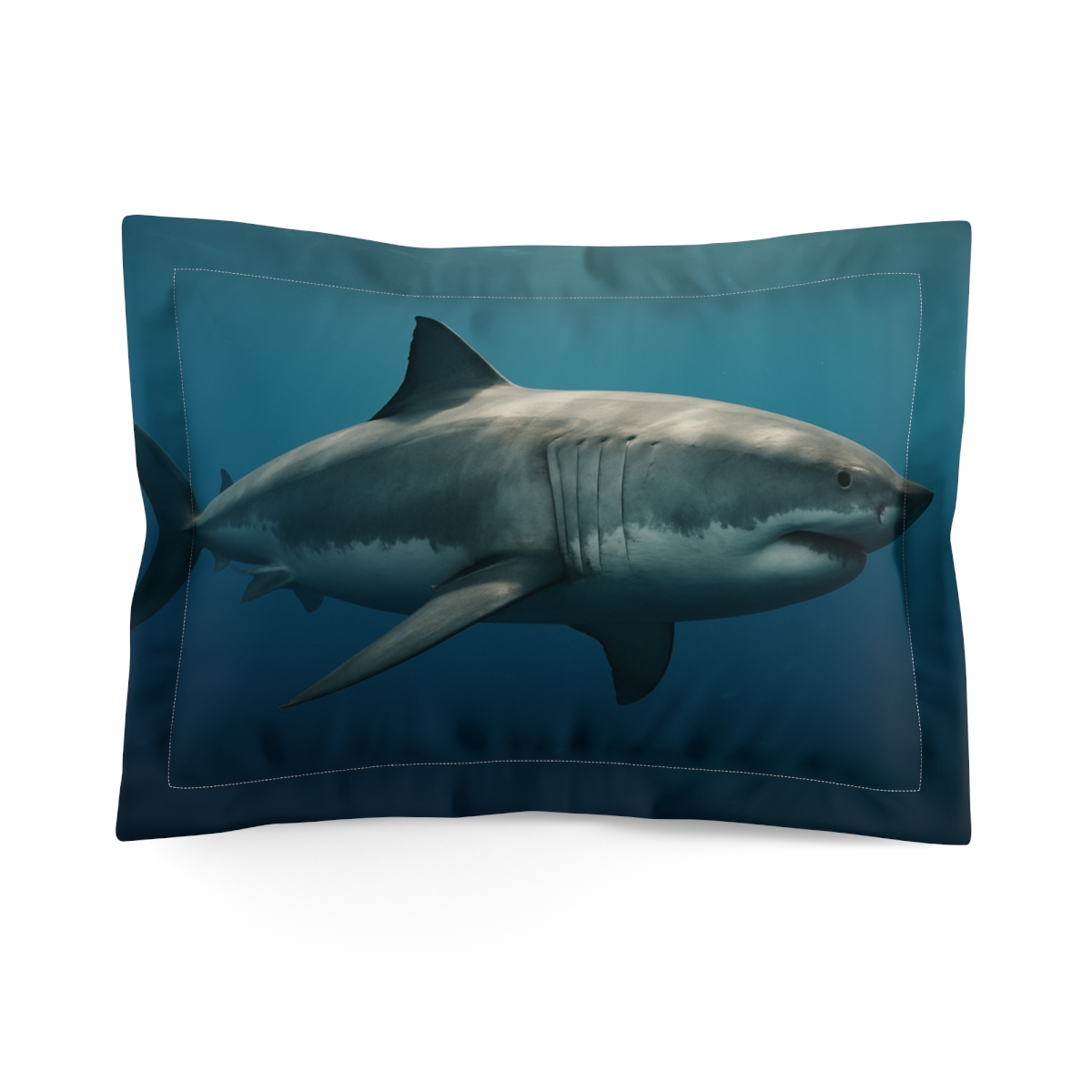 Silent Depths Great White Shark unique shape pillows
