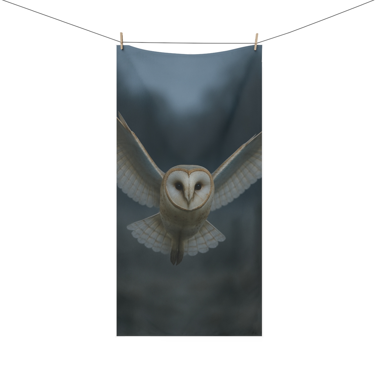 Silent Descent Barn Owl decorative home towels