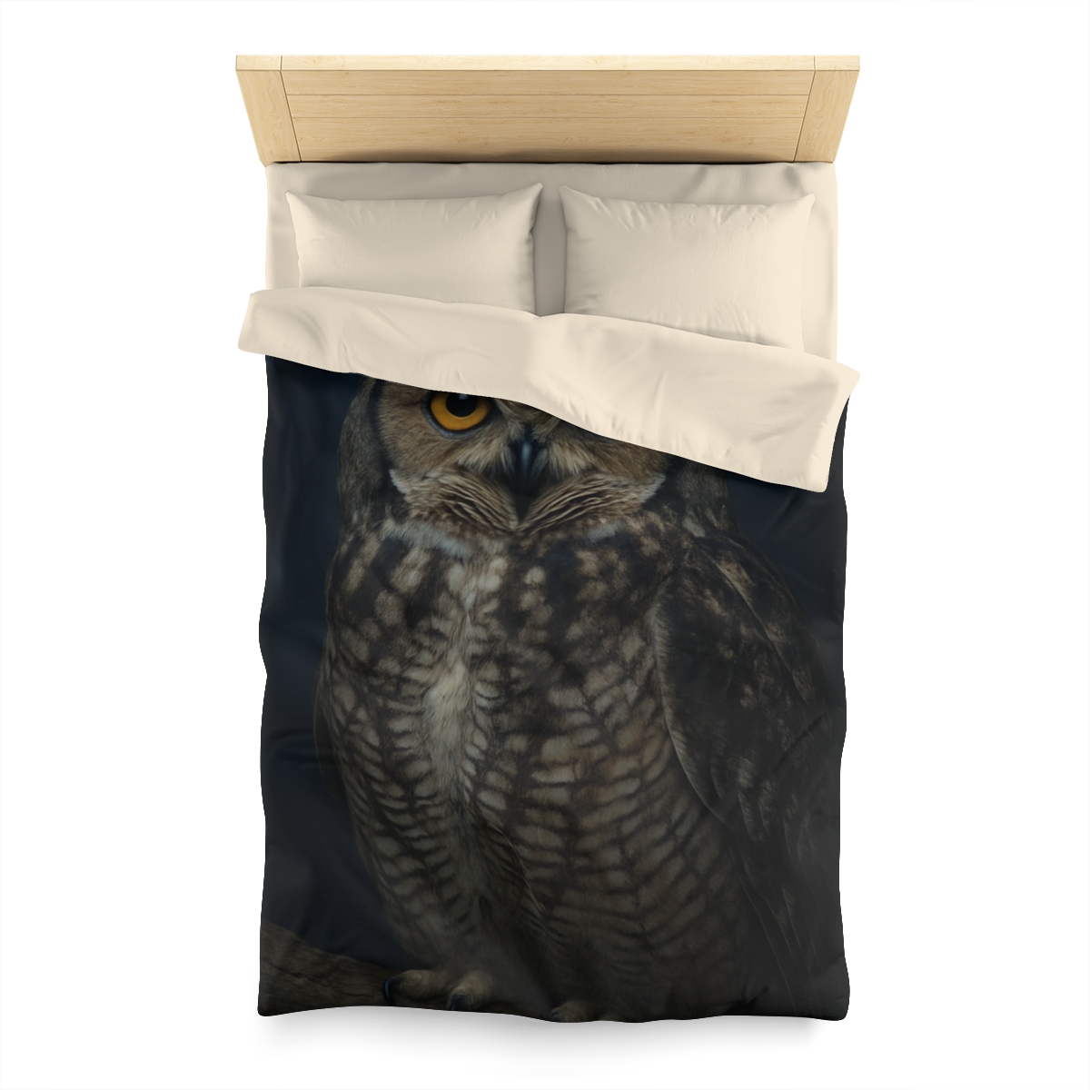 Silent Drift Great Horned Owl personalized bedding duvets