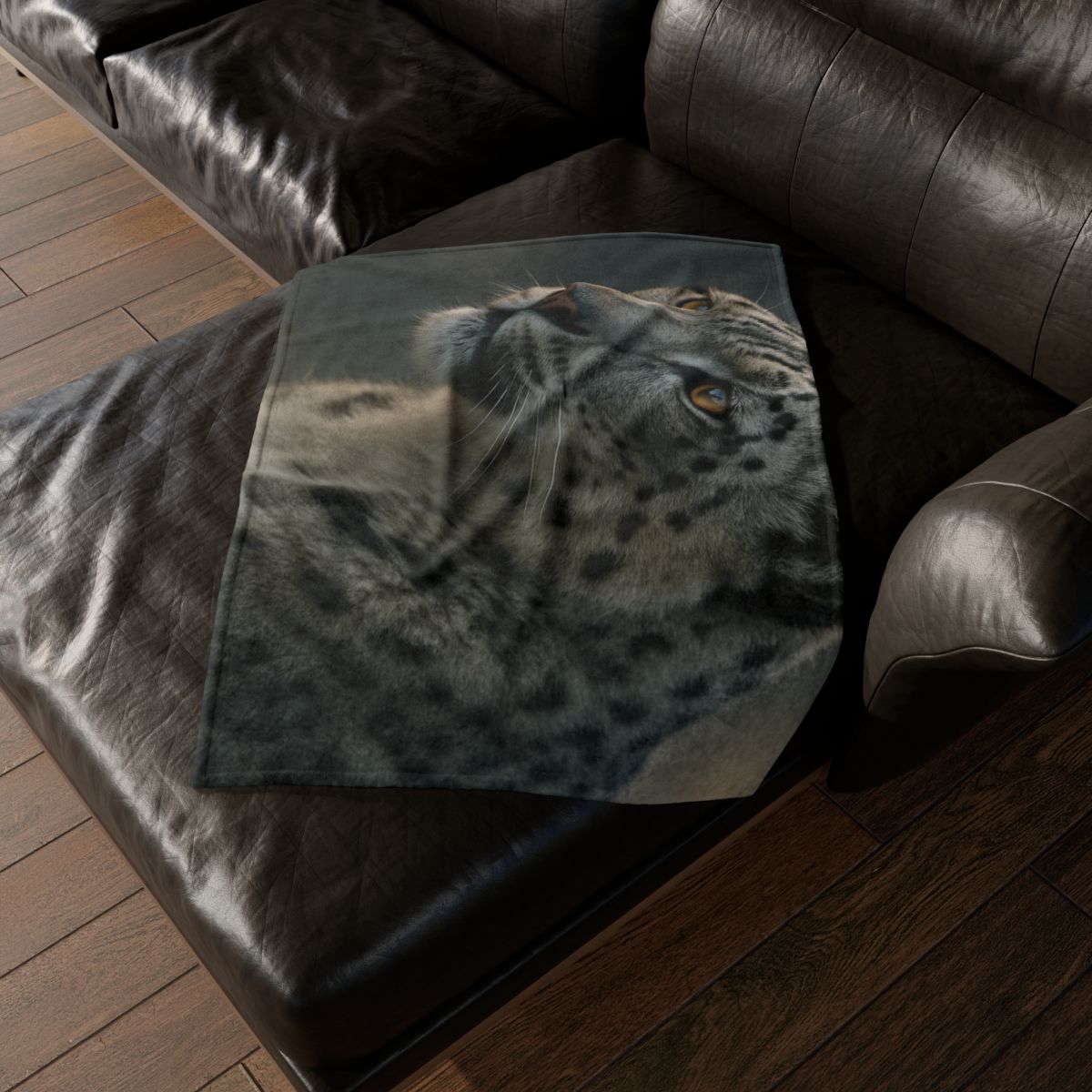 Silent Ember Snow Leopard stylish throw blankets