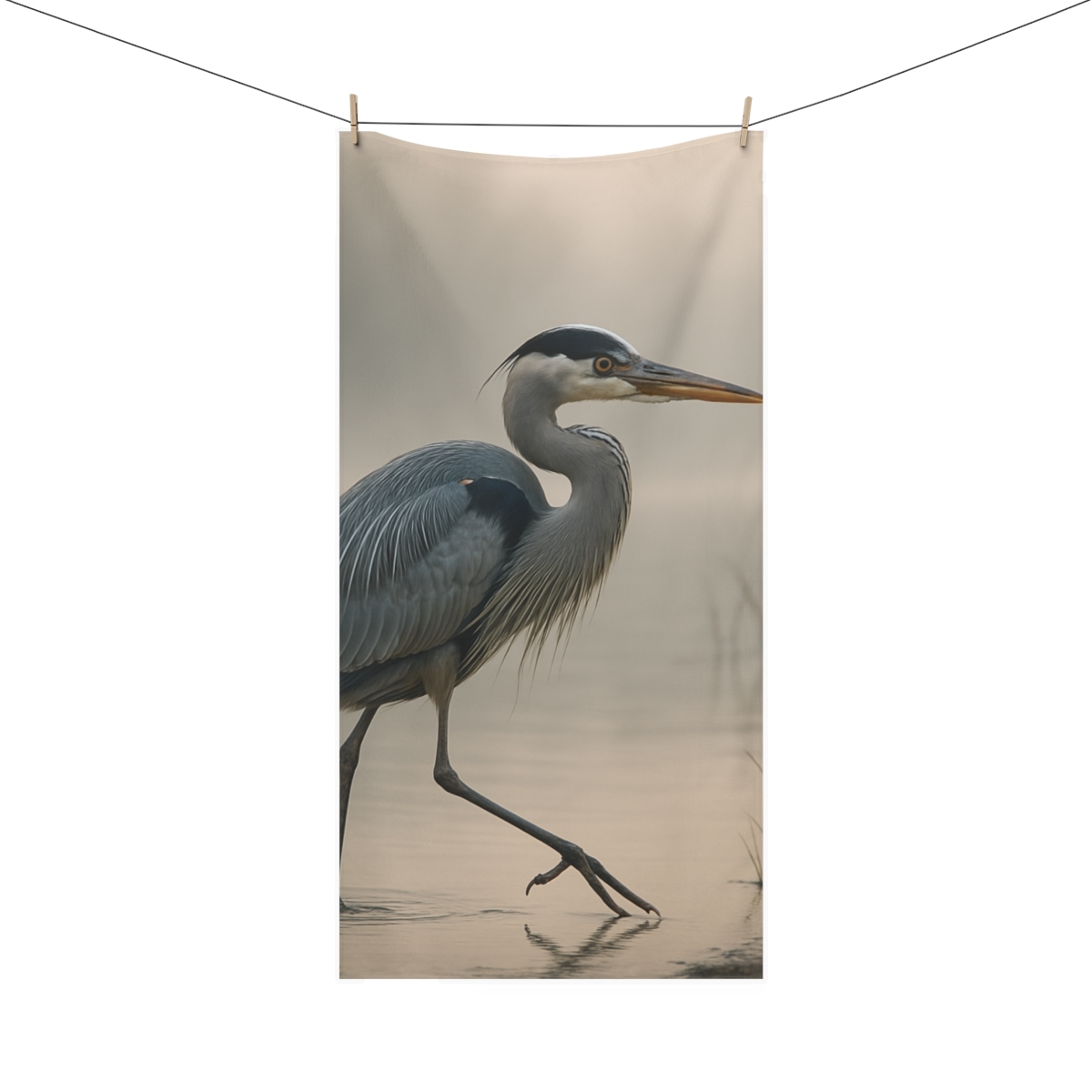 Silent Glide Great Blue Heron decorative home towelscustom towels