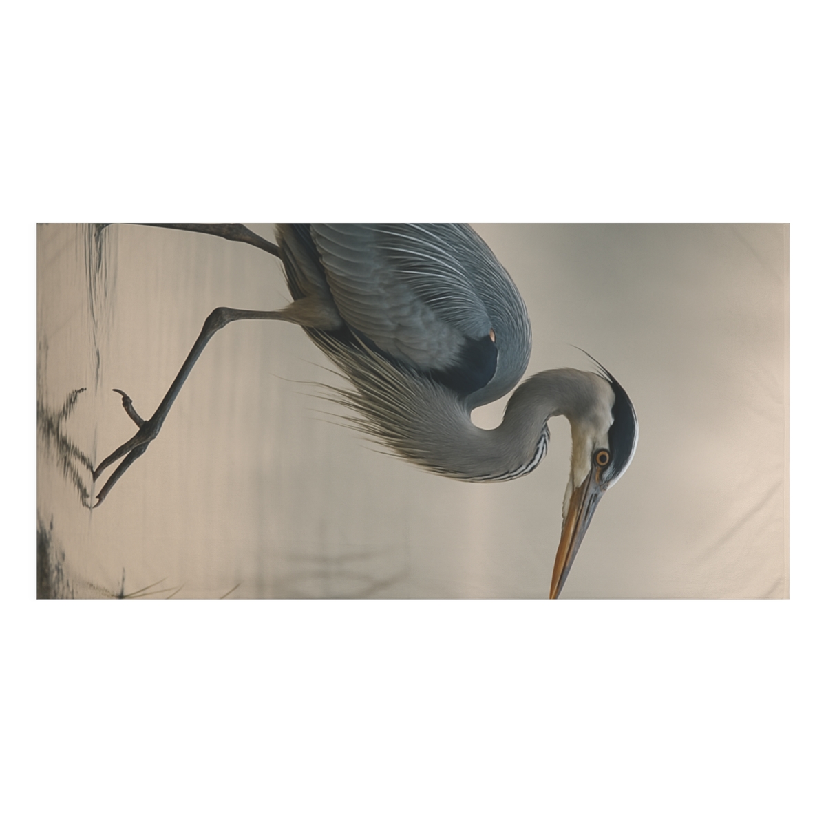 Silent Glide Great Blue Heron decorative home towelscustom towels