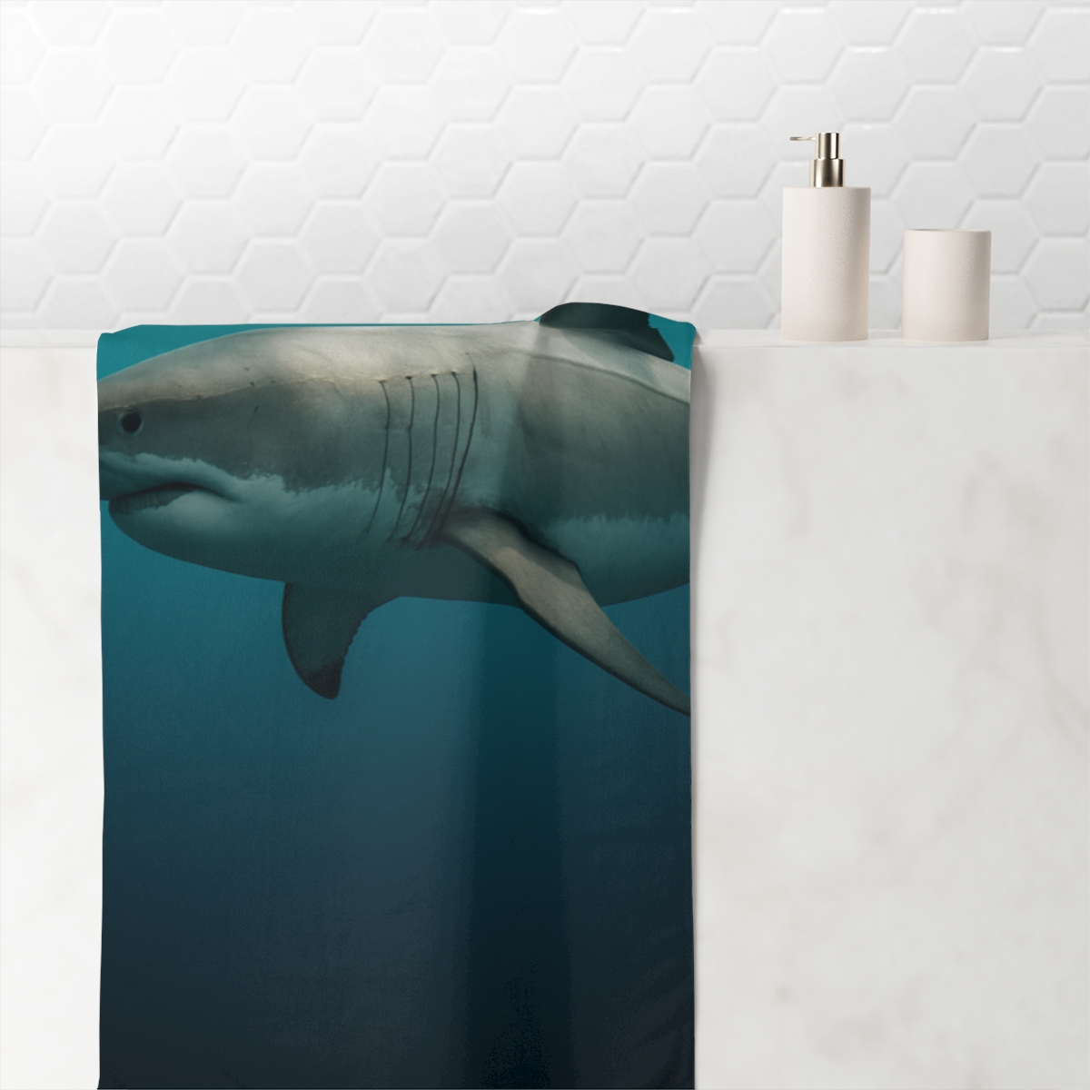 Silent Glide Great White Shark stylish beach towels