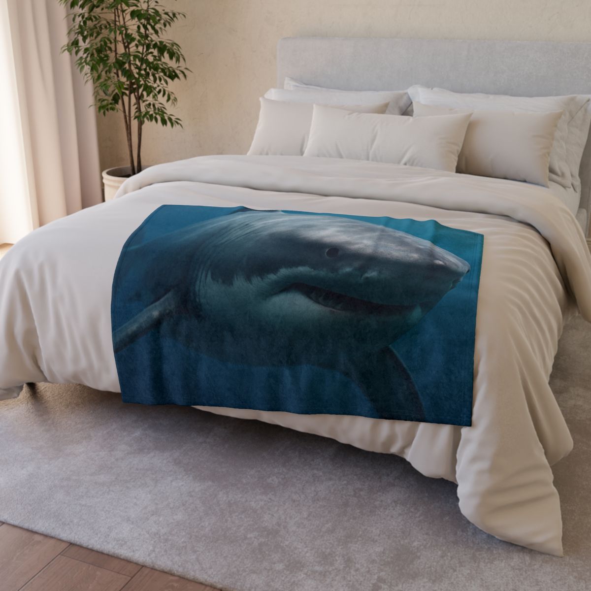 Silent Hunter Great White Shark soft fleece blankets