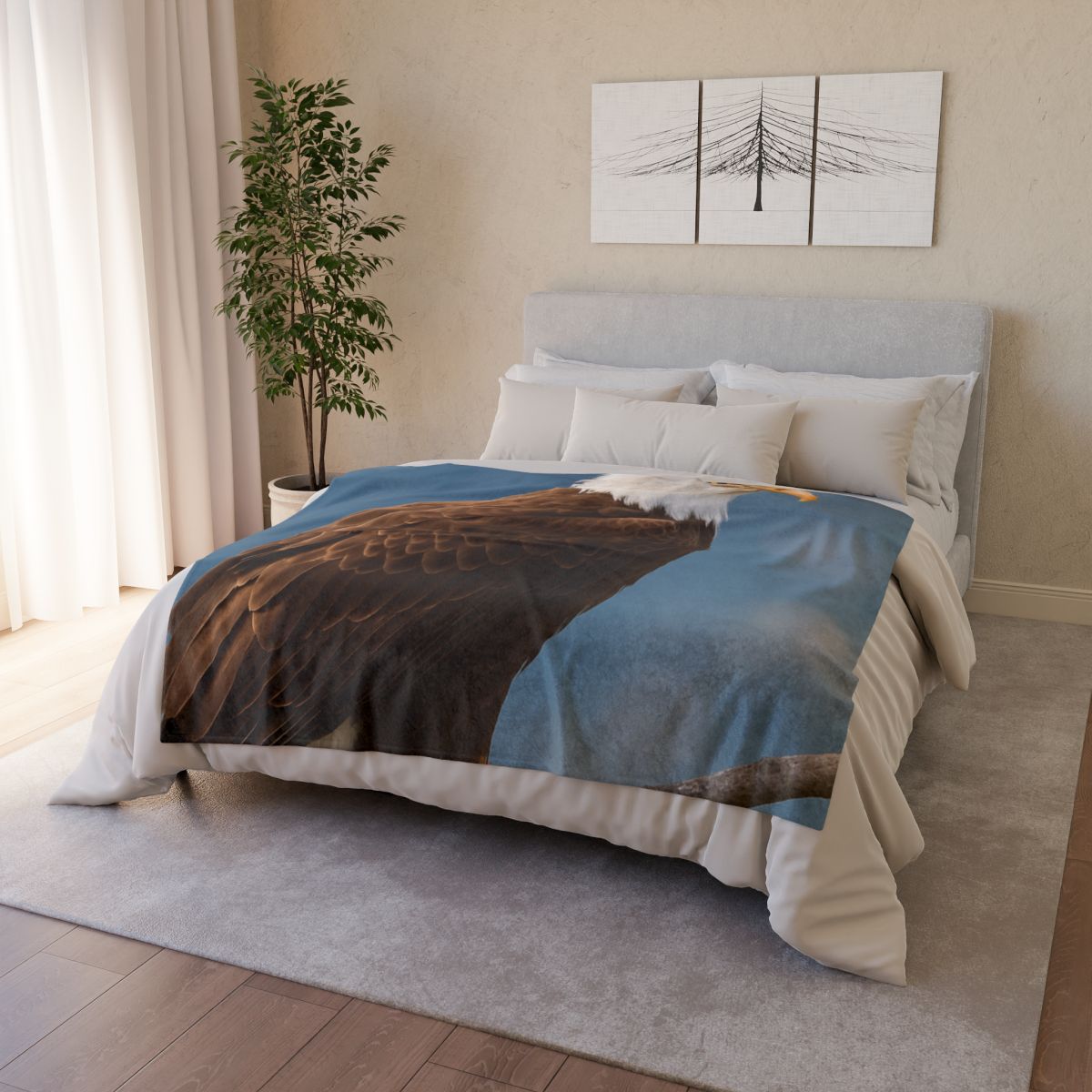 Silent Majesty Bald Eagle Blanket