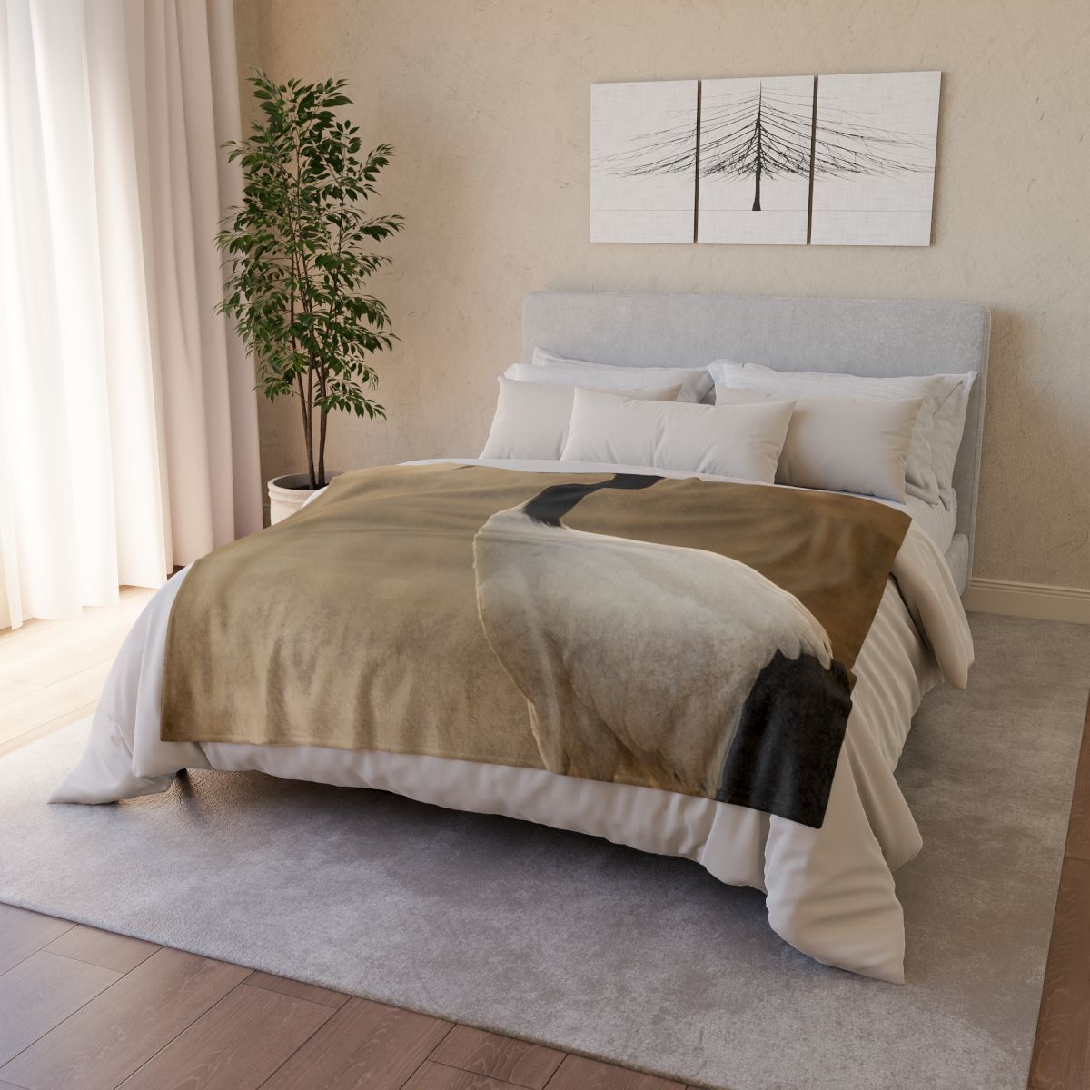 Silent Poise Red Crowned Crane unique gift blanketscustom blankets