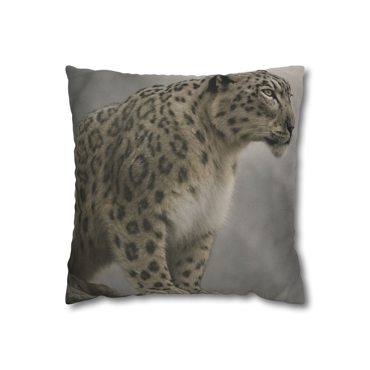 Silent Sentinel Snow Leopard designer print pillow cases