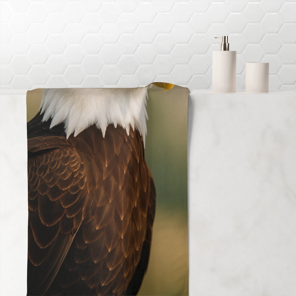 Silent Watcher Bald Eagle soft cotton towels