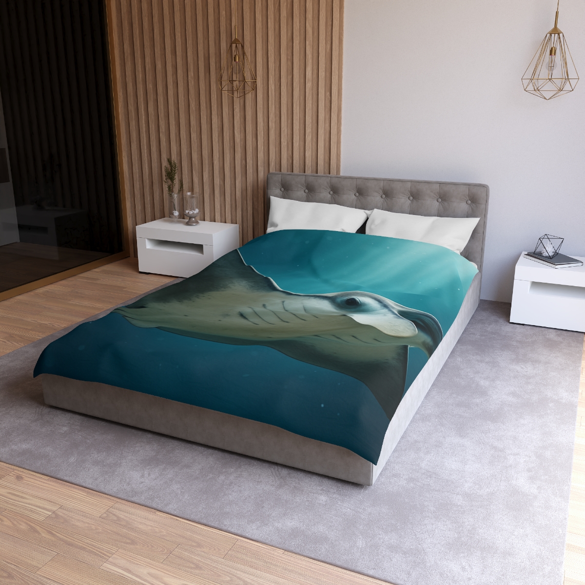 Silk Wing Drift Manta Ray personalized bedding duvets