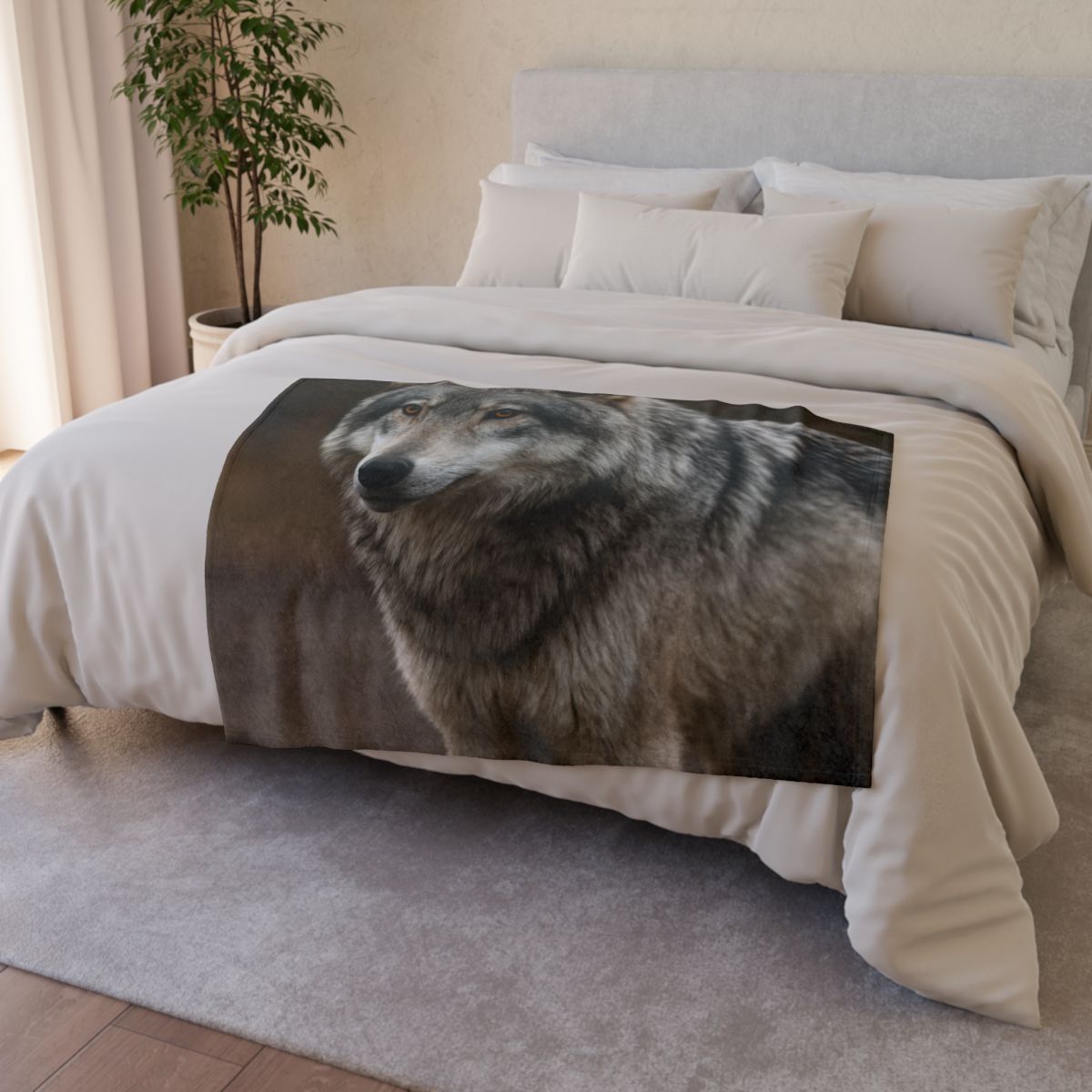 Silver Gaze Gray Wolf decorative home blankets