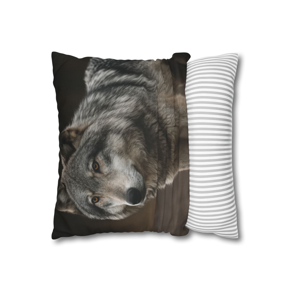Silver Gaze Gray Wolf personalized pillow covers