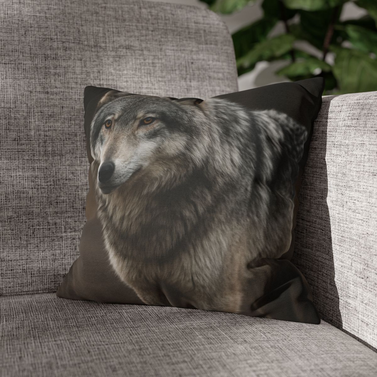 Silver Gaze Gray Wolf personalized pillow covers