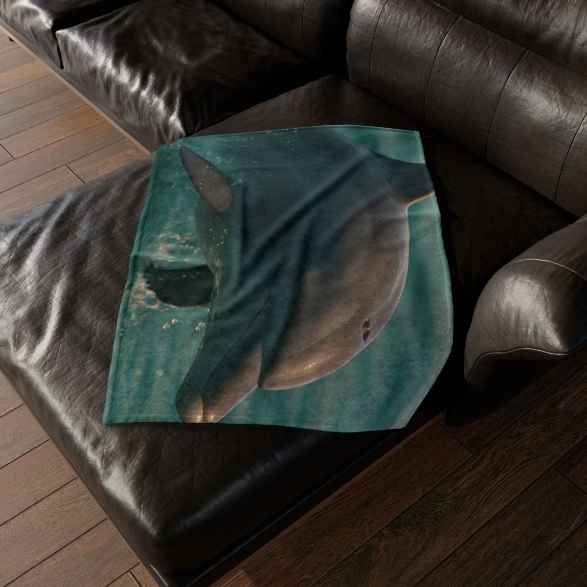 Silver Glide Bottlenose Dolphin soft fleece blankets