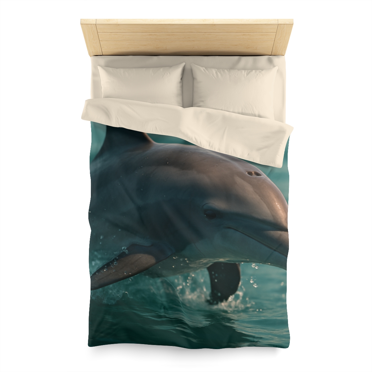 Silver Glide Bottlenose Dolphin personalized bedding duvets