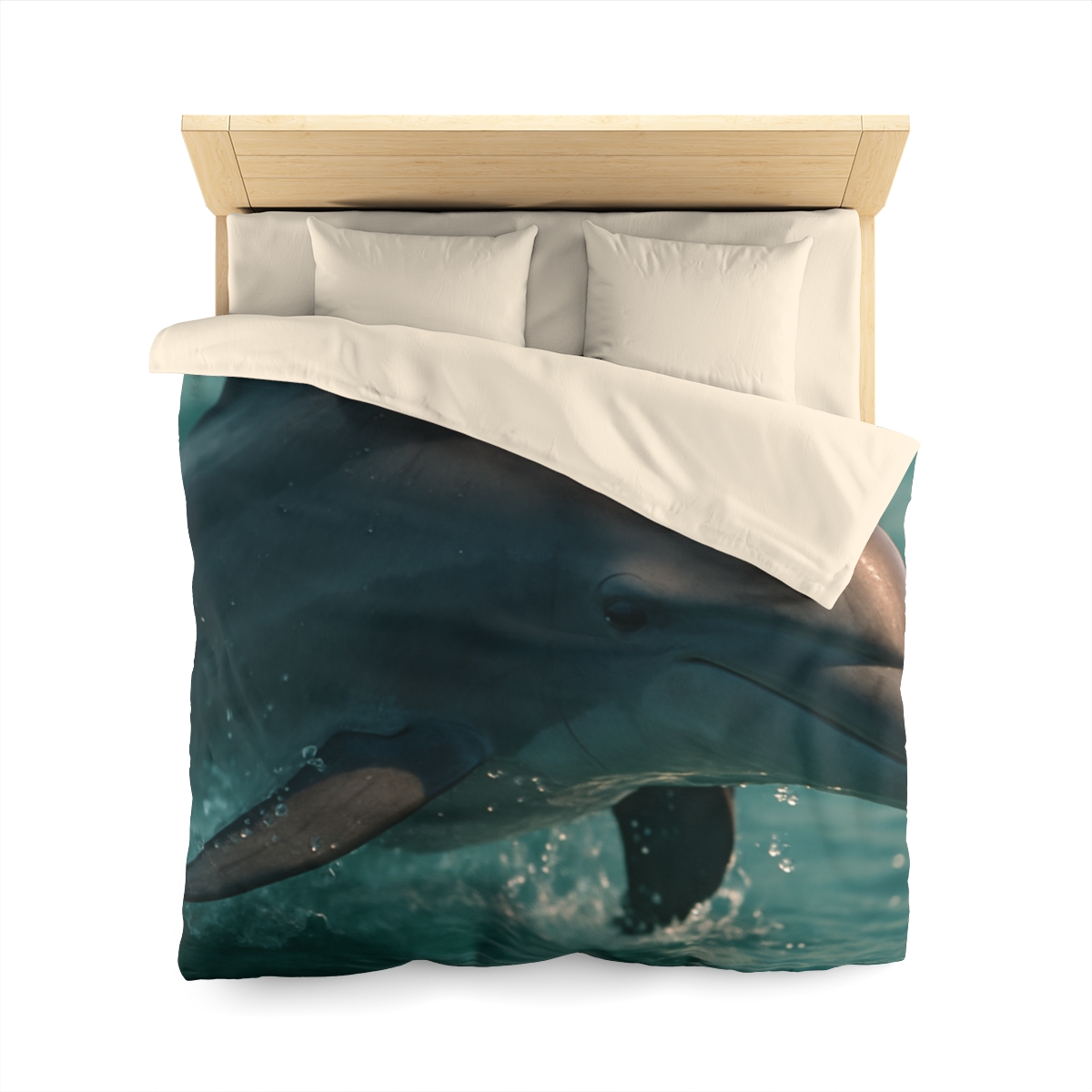 Silver Glide Bottlenose Dolphin personalized bedding duvets
