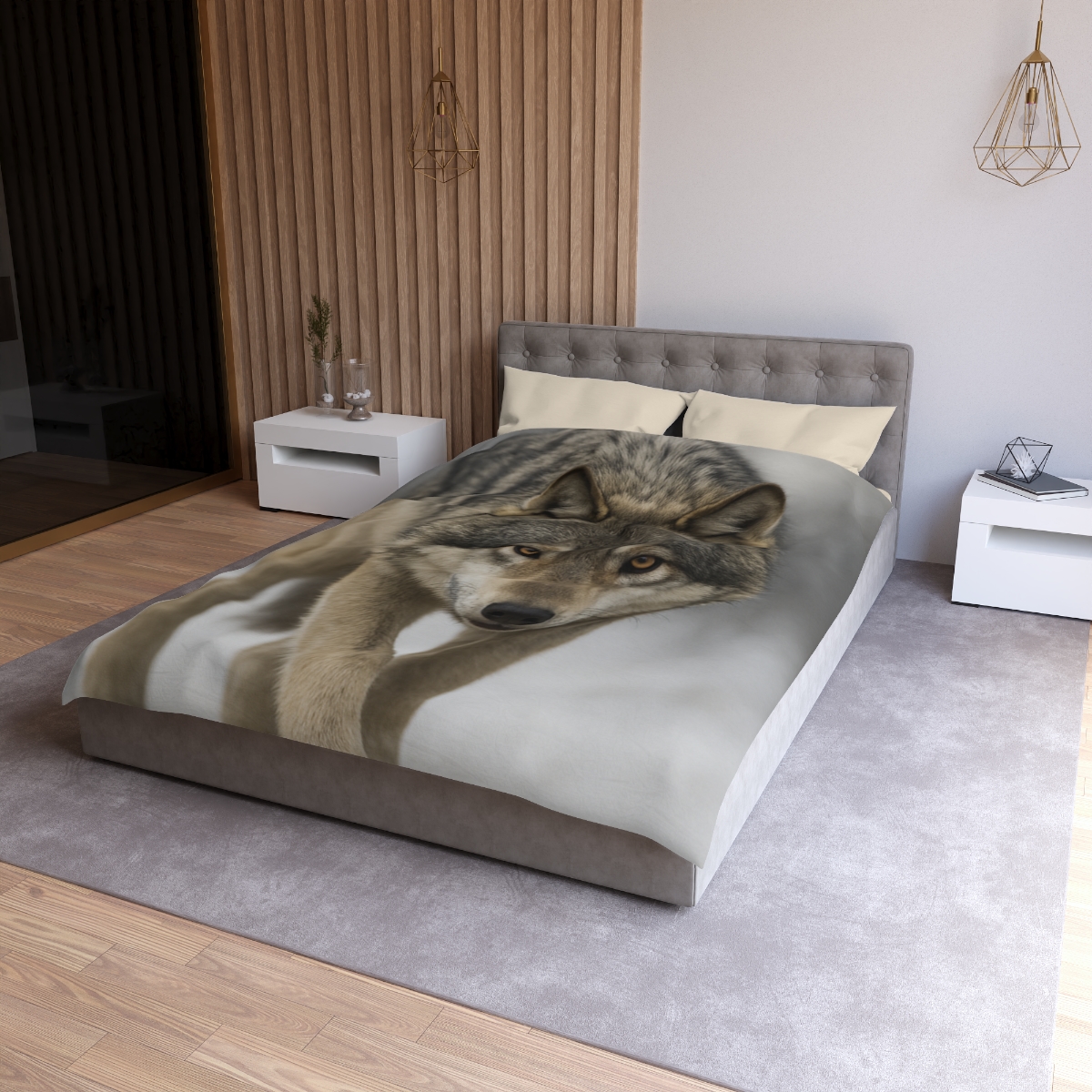 Silver Hush Gray Wolf unique patterned duvets